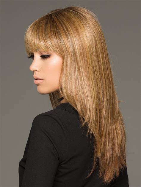 honey blonde wig with bangs